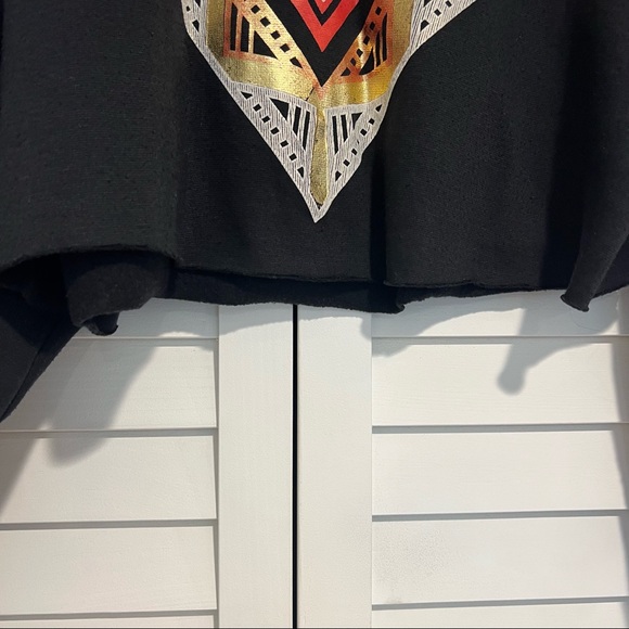 Cropped sweatshirt with metallic detail - Picture 2 of 6